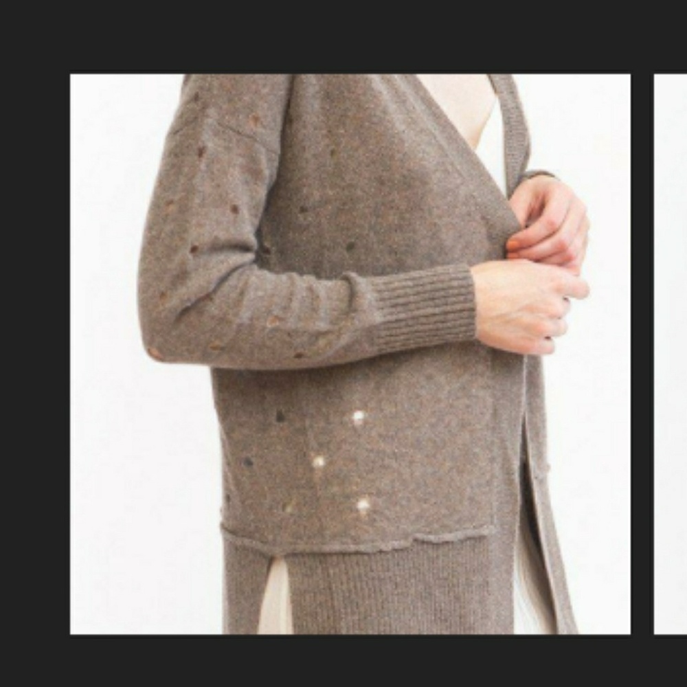 Kokun Openwork Cashmere Cardigan -BLACK sz XL